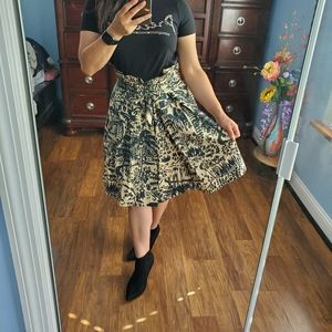 Anthropologie A-Line Palm Garden Skirt Sz 4